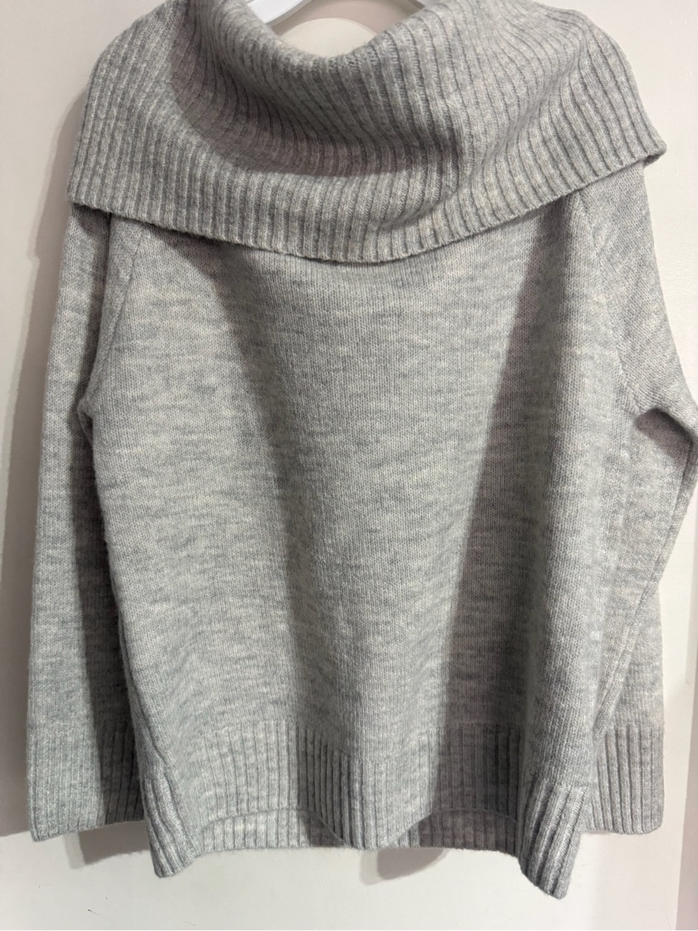 Cotton On Light Gray Cowl Neck Ribbed Sweater